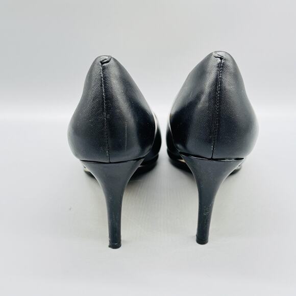Cole Haan Shoes Womens 8.5 Black Leather Grand Ambition Pumps Pointed Toe Heels - Picture 7 of 13